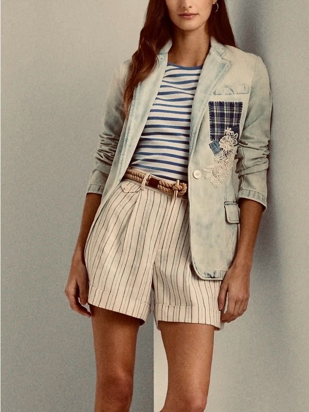 Ralph Lauren pleated striped shorts